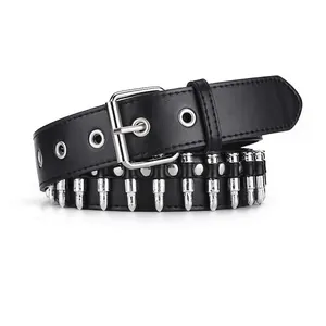 Punk PU Leather Belt With Bullet Metal Rivets Y2K Star Studded Goth Waistband For Women Men Jeans