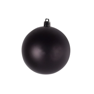 Matte black Christmas ball ornament with silver cap for festive tree decoration