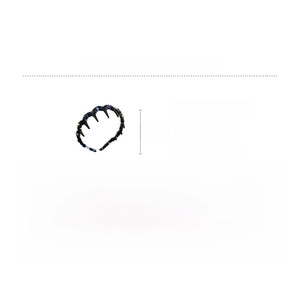 Detail showing dimensions and material of the wave-shaped wool knit hair comb headband