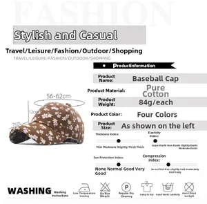 Spécifications détaillées de taille pour une casquette en coton à motif floral