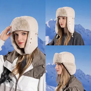 Winter Trapper Mütze Wildlederimitat Kunstpelz Dick Warm Winddicht Gehörschutz Outdoor Schnee Mütze Für Damen Herren