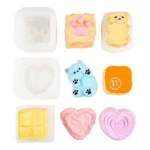 Silikonform-Set für herzförmige Schnecken und Bären zur Herstellung von Duftkerzen