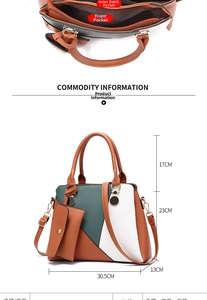 Detailed interior storage view and precise dimensions of the tricolor tote bag set