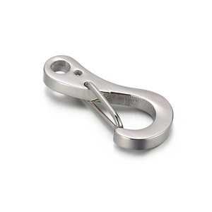 Polished silver stainless steel lobster clasp and spring hook for keychains or bags