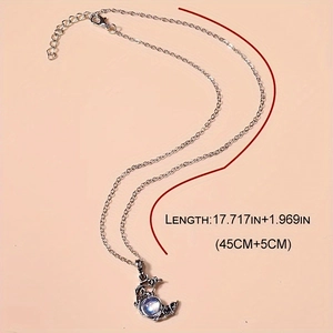 Collar Colgante Luna Creciente Vintage Diosa Piedra De Luna Hueca Aleación Joyería Para Mujeres Hombres