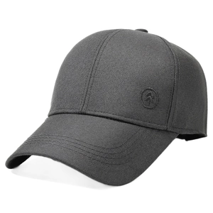 Dunkelgraue strukturierte Baseballkappe für Herren mit Stickerei und hochwertigem Canvas