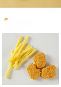 Realistic fake chicken nuggets and french fries food model set for keychain accessories