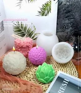 Molde de silicona detallado para crear velas y jabones con forma de rosa y loto