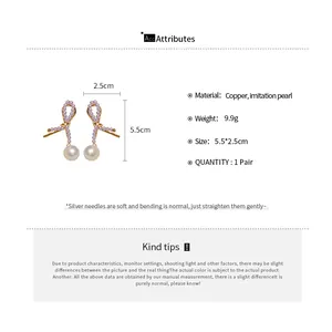 Guida alle taglie per orecchini di perle vintage con dimensioni di 5,5 cm per 2,5 cm