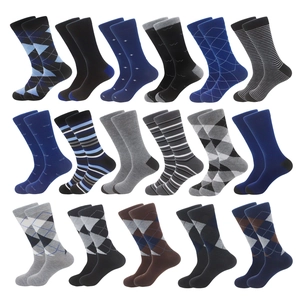 Herren Crew Socken Baumwollmischung Argyle Geometrisches Muster Britisch Business Casual Atmungsaktiv Weich