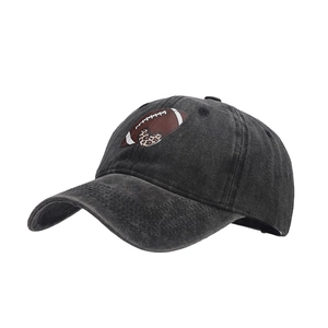 Faded dark gray baseball cap featuring vintage wash and leopard heart graphic print