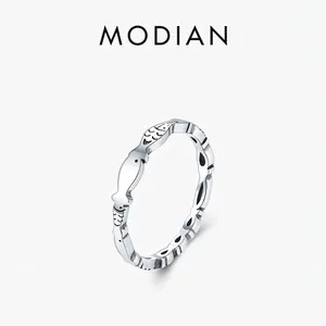925 Sterling Silver Fish Ring For Women Minimalist Cute Animal Design Retro Oxidized Index Finger Ring Fashion Jewelry Accessory