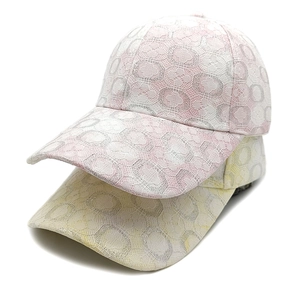 Cappellini da baseball alla moda in pizzo floreale rosa e giallo per donna, stile traspirante