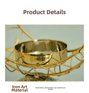 Macro detail of golden crescent moon incense burner featuring polished metal texture