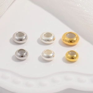 925 Sterling Silver Stopper Beads Flat Round Silicone Positioning Spacer Beads For DIY Jewelry Making Bracelets Necklaces