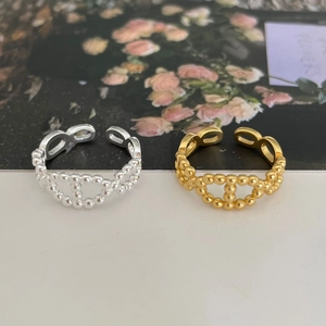 Anelli minimalisti in argento sterling S925 a maglie d'ancora, oro e argento