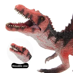 Realistic Spinosaurus dinosaur model toy with movable jaw and detailed scale texture