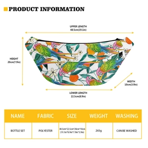 Detailed size specifications for the polyester Halloween ghost pumpkin print waist bag