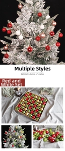Detailansicht der matten und glänzenden Weihnachtsbaumkugeln im Geschenkset