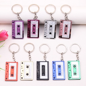 Colorful retro cassette tape keychains featuring I Love Friend print in nine vibrant colors