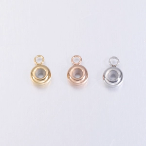 Three adjustable 18k plated stainless steel slider beads in gold, rose gold and silver