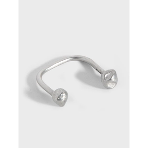 Irregular Texture Ring 925 Sterling Silver Open Adjustable Minimalist Style Modern Jewelry For Women