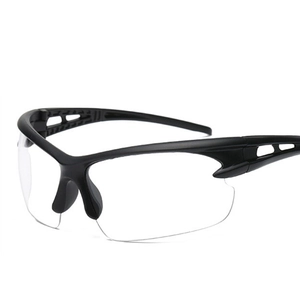 Outdoor cycling night vision glasses with black frame and transparent lens for men