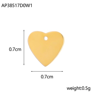 Ciondolo a cuore in acciaio inossidabile dorato lucido 0,7x0,7 cm per creare gioielli