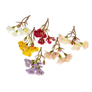 Set of five artificial DIY flower bouquets in white, red, yellow, pink, and purple colors