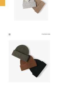 Close-up of stacked colorful ribbed knit beanies in premium wool blend textures