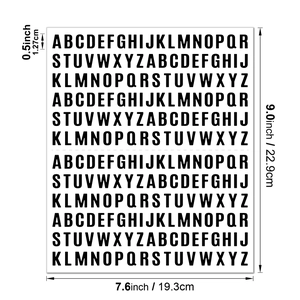 0.5 inch black uppercase letter stickers set for organizing storage jars and journals