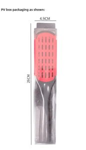 V-shaped hair straightener brush with dimensions 26cm length and 4.9cm width in PV box