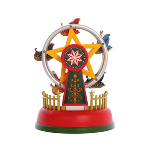 Beleuchtetes musikalisches Weihnachtsriesenrad-Karussell mit Schlitten und bunten LEDs