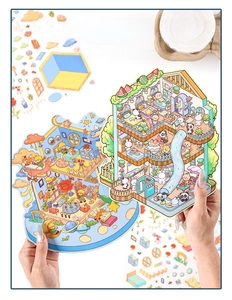 Detailed 3D scene stickers featuring Little Prince and panda themes in large scale