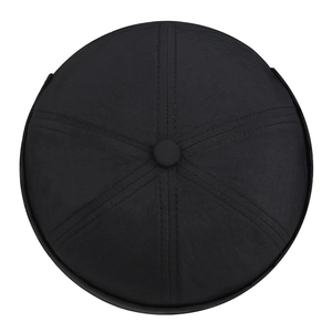 Quick-dry black docker cap with six-panel design and reinforced stitching for summer