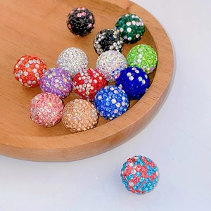 Colorful sparkling disco ball beads with rhinestones for DIY jewelry making and crafts