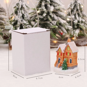 European style resin Christmas cottage model with LED light and box dimensions