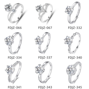 Classic one-carat moissanite ring set in S925 sterling silver with nine elegant styles