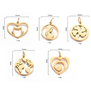 Detailed dimensions and weight specifications for stainless steel hollow pendants