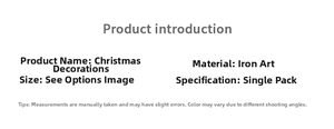 Detailed technical specifications for iron art Christmas ornaments and hanging bells