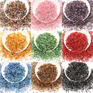 Colorful set of square glass spacer beads in 9 vibrant colors for DIY jewelry making