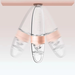 Biberon a spremuta in silicone rosa da 90ml per pappe e alimentazione neonati