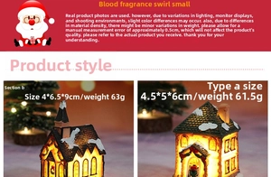 Detailed comparison of Style A and B resin Christmas miniature houses with warm LED lights