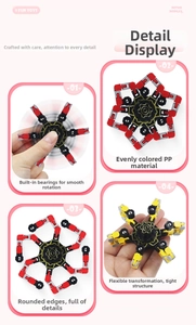 Detail showing flexible mechanical fidget spinner parts and smooth high-speed bearings