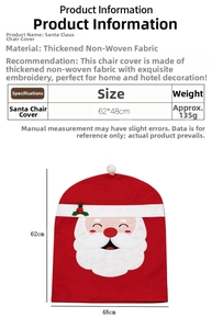 Tabella taglie dettagliata per la fodera sedia Babbo Natale 62x48cm in tessuto non tessuto