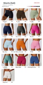 Pantaloncini da yoga a vita alta in 13 colori vivaci per fitness e corsa sportiva