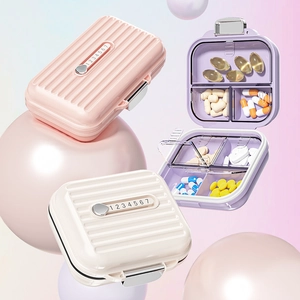 Portable Pill Box Weekly Medicine Organizer PP Plastic Waterproof Case For Travel Suitcase Style Storage