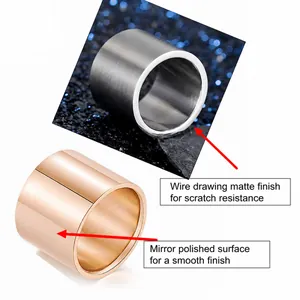 Breite 18mm Titanstahlringe im Vergleich: matt gebürstetes Silber und poliertes Roségold