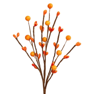 Artificial orange and red berry branches for Halloween and Christmas home floral decor