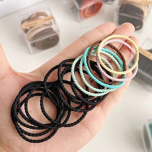Elastic colorful spiral hair ties set with high stretch woven texture for women styling